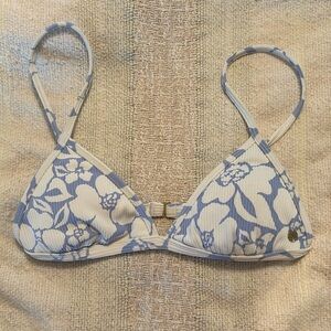 Billabong blue floral bikini triangle swimsuit top